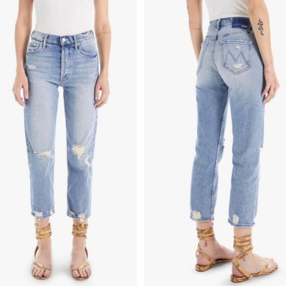 Mother Superior The Tomcat Jeans The Confession Wash Distressed Ankle Crop Sz 30 - Picture 5 of 13